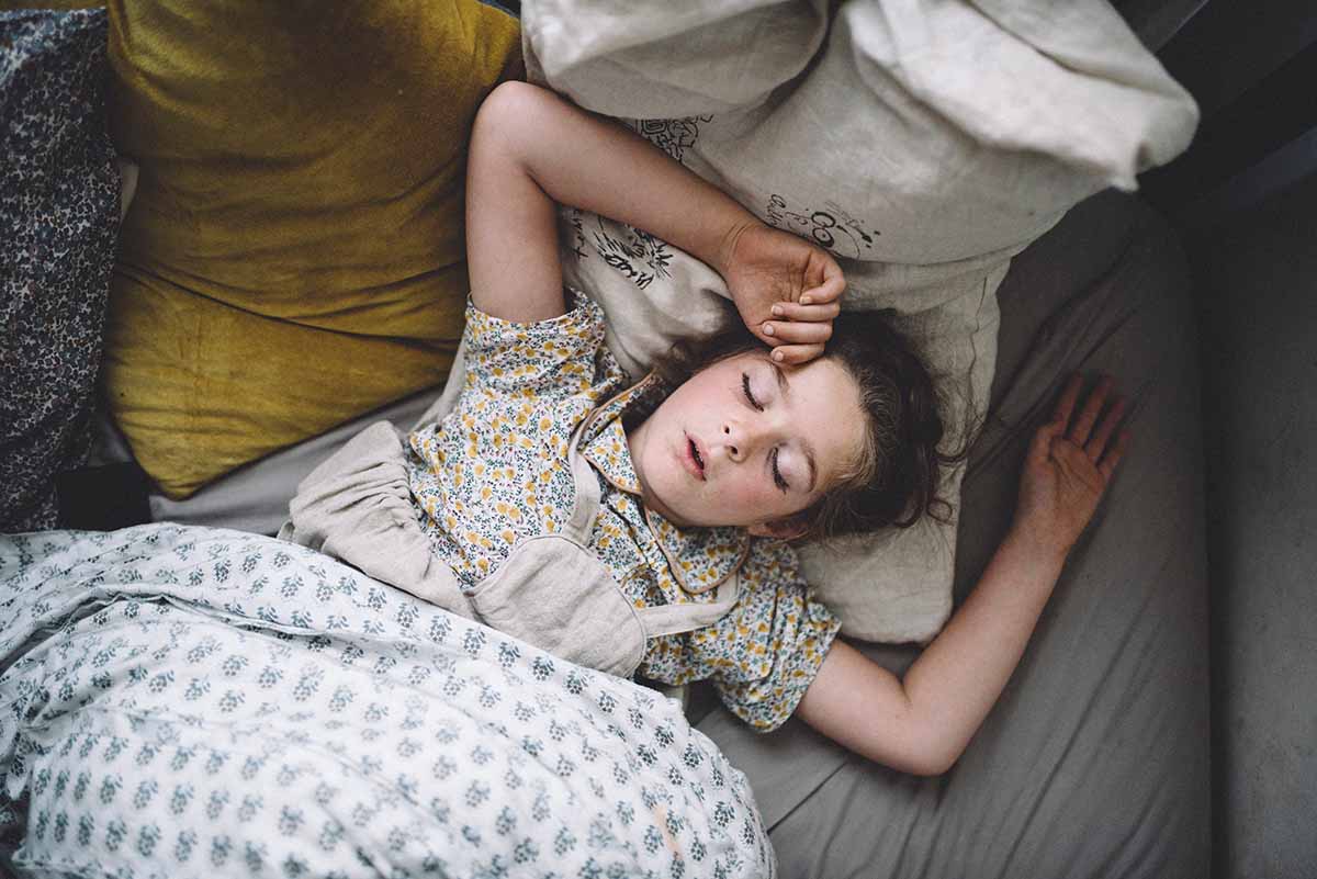 a little girl sleeping with her mouth open instead of proper nasal breathing